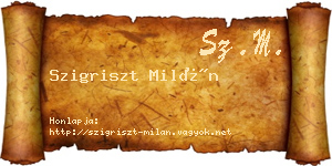 Szigriszt Milán névjegykártya