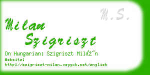 milan szigriszt business card